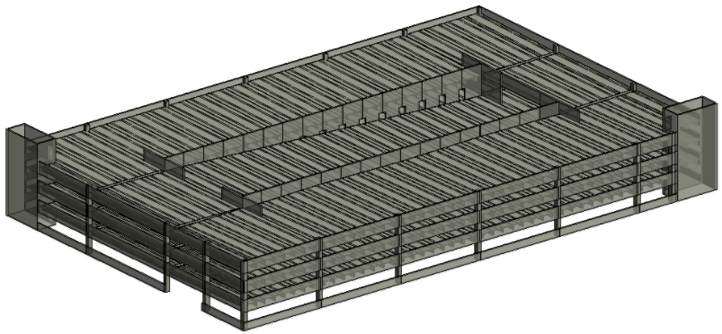 BIM model of precast concrete parking garage using AGACAD Precast Design design software for Revit