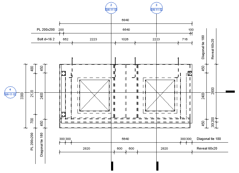 dimensions on an element view